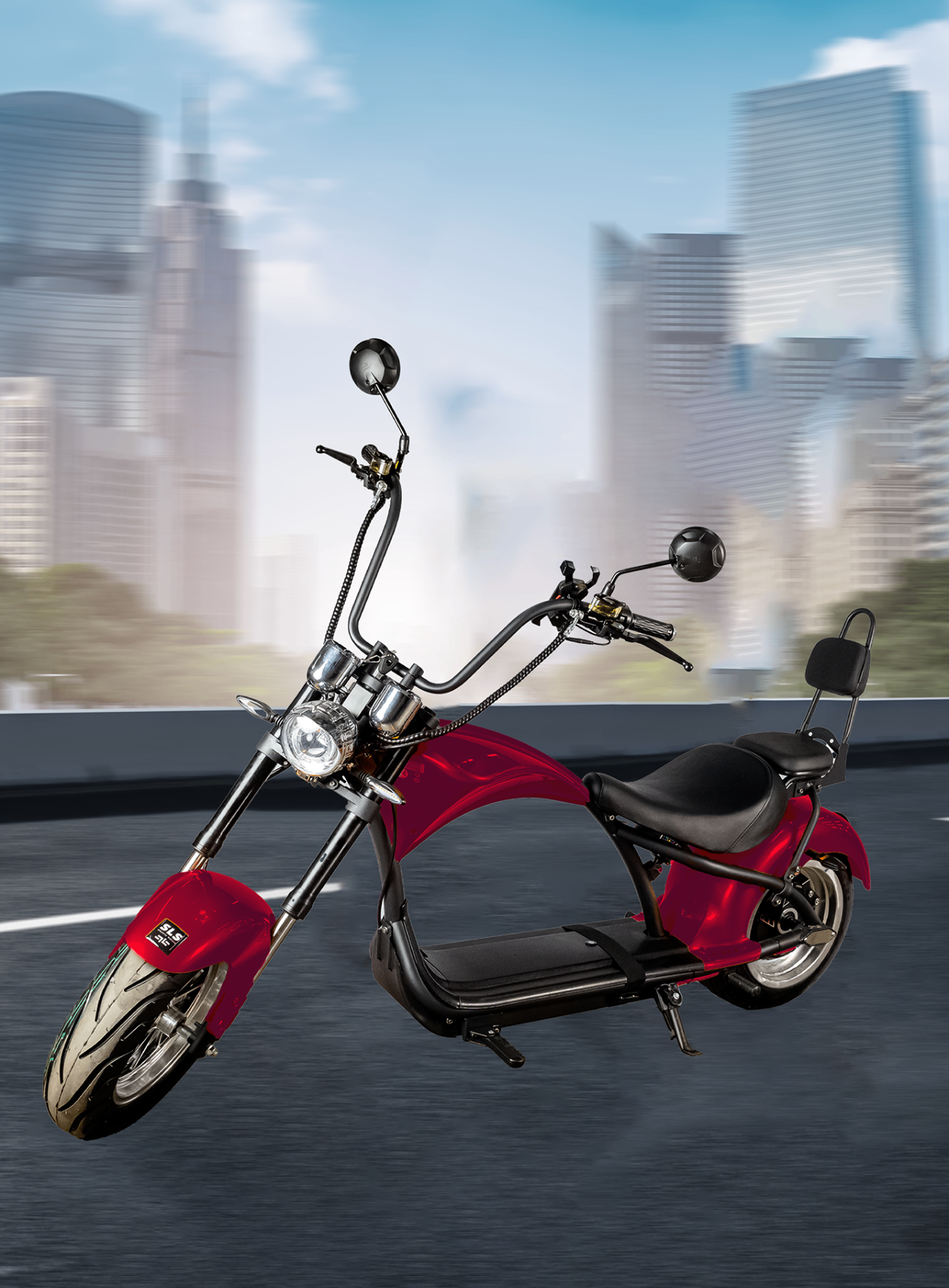 Moto elétrica Chopper Red Pulse